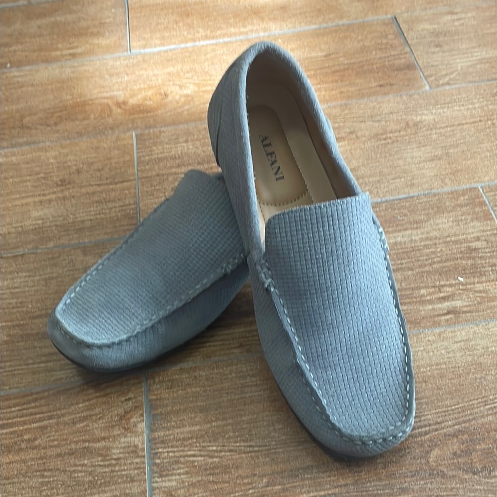 Alfani Gray Slip-On Loafers with Textured Fabric
